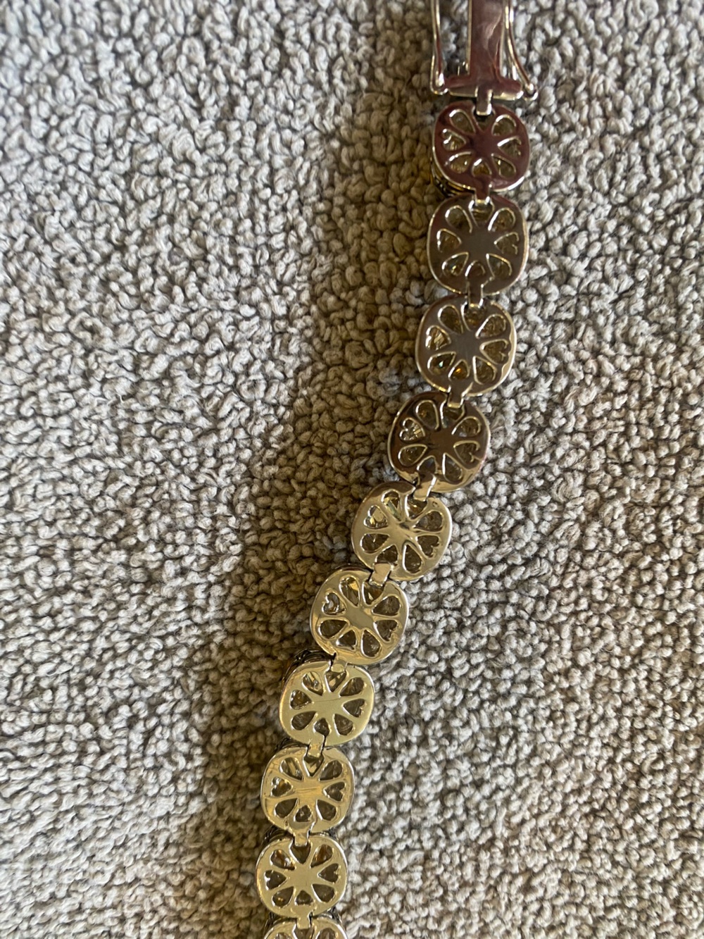 Gold Crystal Tennis Bracelet - Women Jewelry - Picture 3 of 6